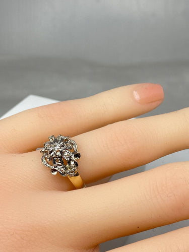 Bague 50 Bague Napoléon III en Or jaune & Diamants 58 Facettes