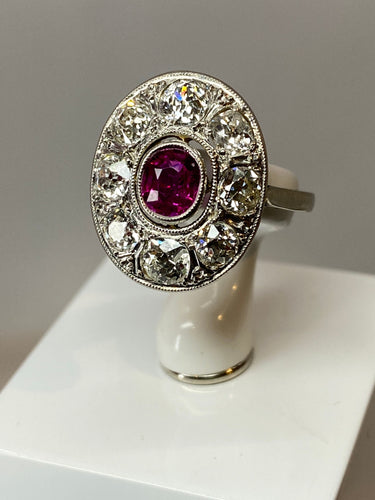Bague 51 Bague ovale rubis & diamants 58 Facettes AB75