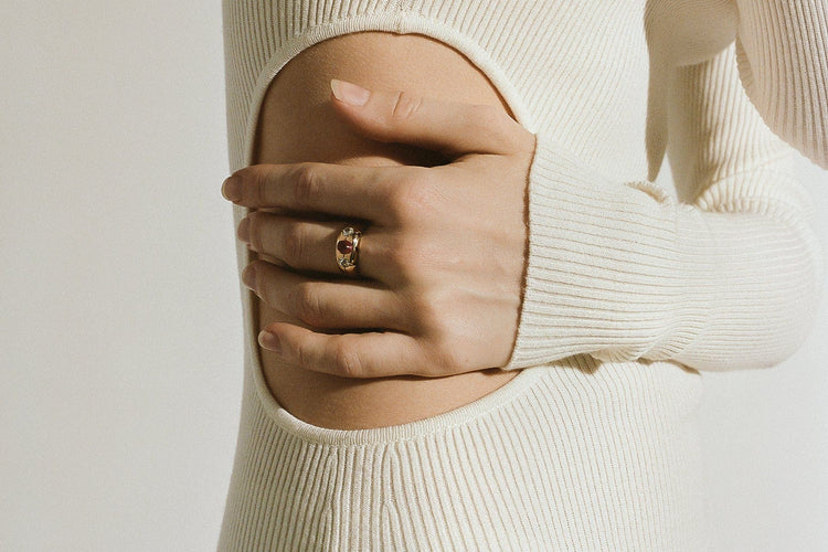 Bague 59 Bague "Trilogie" Or jaune Rubis Diamants 58 Facettes