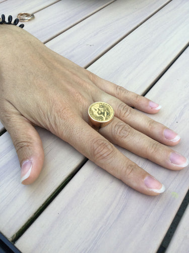 Bague 57.5 Bague Or jaune Napoléon III 58 Facettes 2945/1