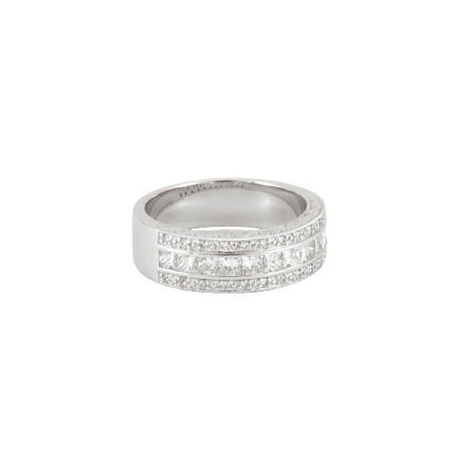 Bague 53 Bague or blanc et diamants 58 Facettes