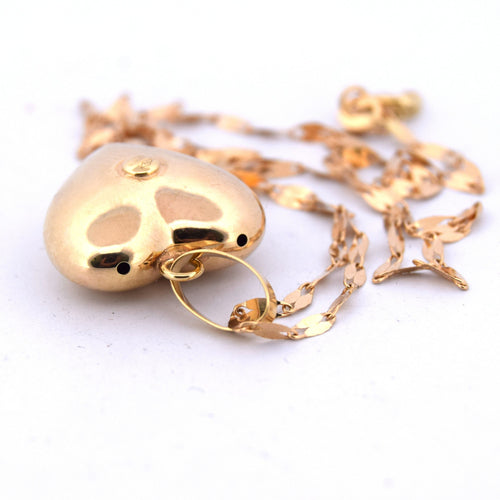 Collier Pendentif coeur avec chaîne en or jaune 58 Facettes