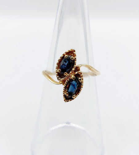 Bague 51 Bague vintage toi et moi or jaune, saphirs 58 Facettes A05847