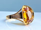 Bague 55 Bague style Art Déco or rose citrine 58 Facettes AB380