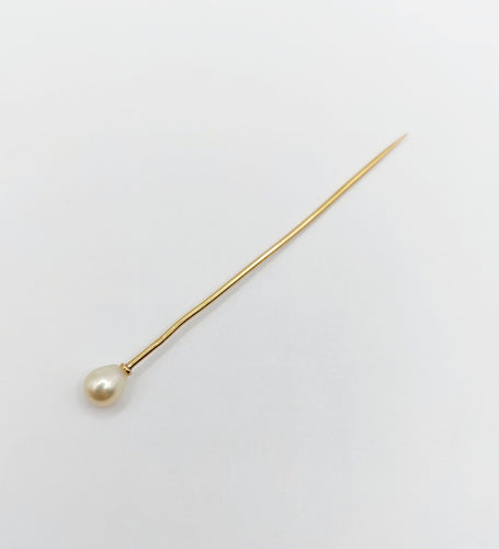 Broche Epingle à cravate ou chapeau antique or et perle (circa 1900) 58 Facettes A04522