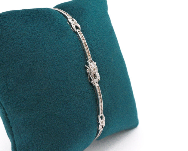 Bracelet Bracelet or blanc diamants motifs barrettes 58 Facettes 240061