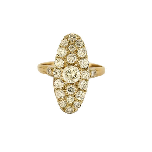 Bague 57 Bague en or jaune, blanc et diamants 58 Facettes ASN0490