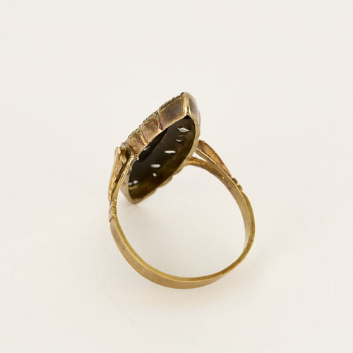 Bague 56,5 Bague ancienne en Or jaune, argent et diamants 58 Facettes ENG10890