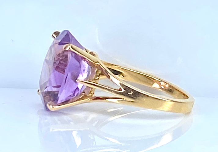 Bague 50 Bague or jaune améthyste 58 Facettes AB647