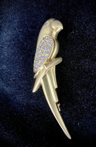 Broche Broche or jaune perroquet sertie de 1,10 carats 58 Facettes