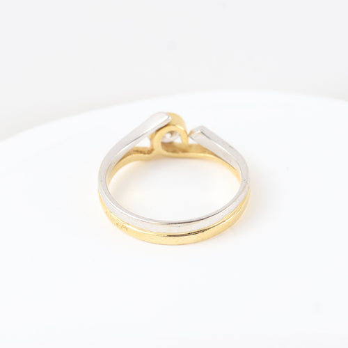 Bague 55 Solitaire bicolore avec diamant taille brillant 58 Facettes 129595