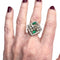 Bague Bague carrée diamants émeraudes 58 Facettes Q755A