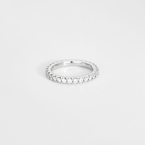 Bague 58.5 Alliance Rivière or blanc diamants 58 Facettes LP1056/12