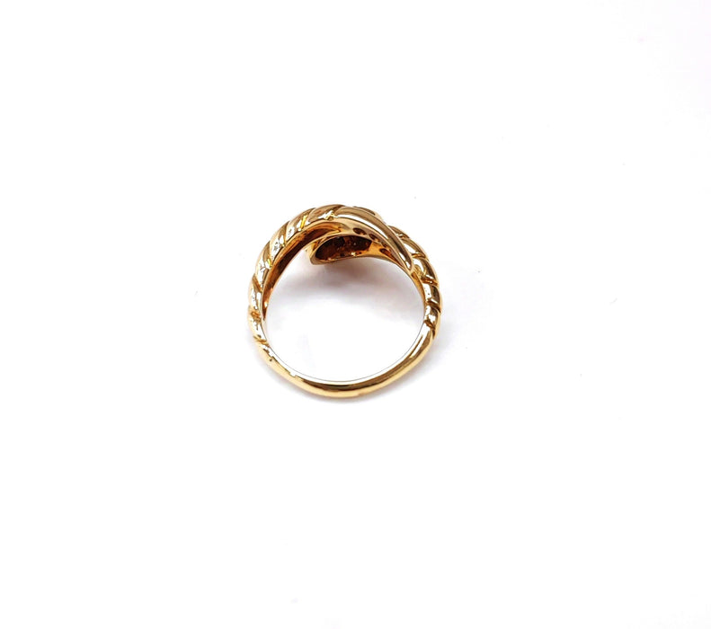 Gold and diamond snake ring