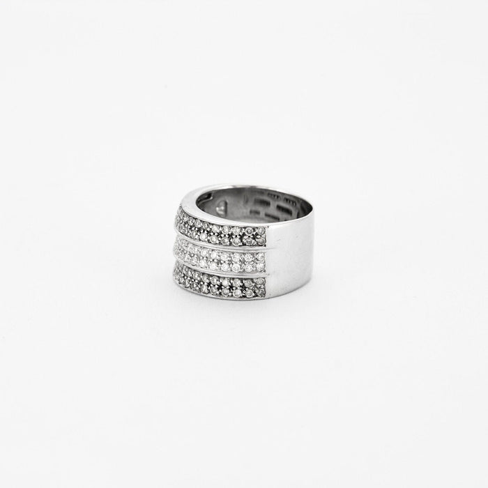 Bague 50 Bague ruban or blanc diamants 58 Facettes