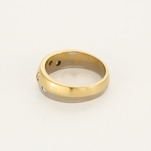 Bague 55 Bague jonc en or jaune, blanc et diamants 58 Facettes ROD4037