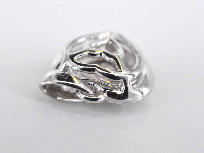 Pendentif Pendentif en or blanc avec diamants en forme de cœur 58 Facettes 2082