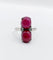 Bague 52 Bague Art Déco Platine et 6,70 carats cabochon rubis et diamant triangle (1950) 58 Facettes A05019