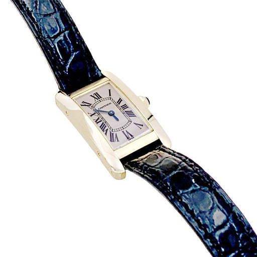 Montre Montre Cartier, « Tank Américaine », or jaune, cuir 58 Facettes 35072