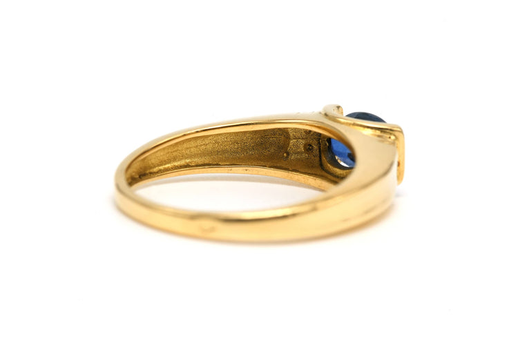 Bague 55 Bague contemporaine or jaune, saphir et diamants 58 Facettes 22817