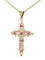 Висулка с филигранен кръст от жълто злато и рубини