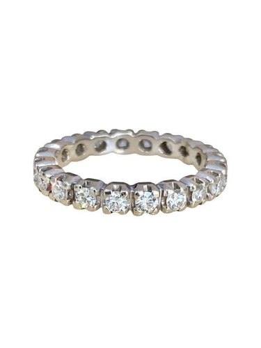 Bague 51 Bague Alliance Américaine en or blanc et diamants 58 Facettes