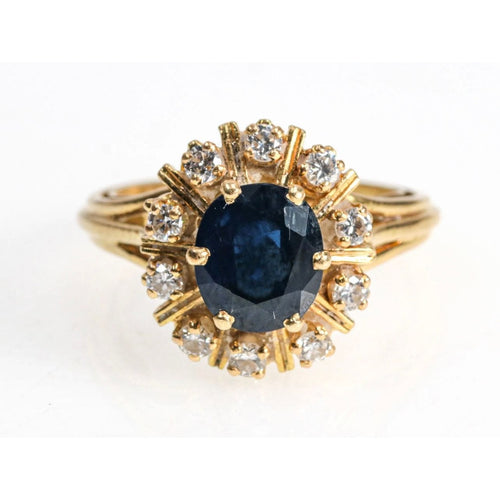 Bague 58 Bague Pompadour en or jaune, saphir et diamants 58 Facettes