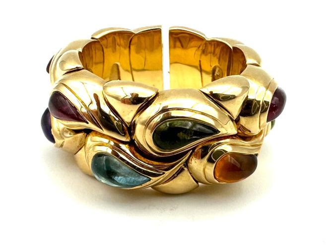 Bague 55 CHOPARD. Collection "Casmir", bague or et pierres de couleur 58 Facettes