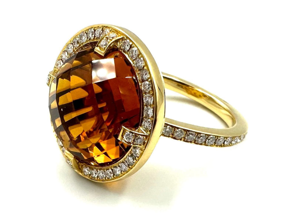 Bague 54 CHAUMET - Bague Attrape-moi si tu m'aimes citrine et diamants 58 Facettes