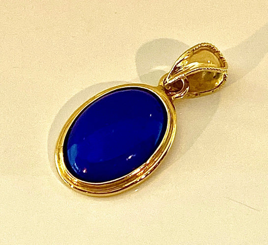 Pendentif Pendentif en or jaune 18 carats et cabochon lapis lazuli 58 Facettes AB552