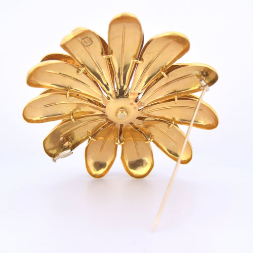 Broche Spilla a fiore en or jaune 18k et diamants 58 Facettes SP39