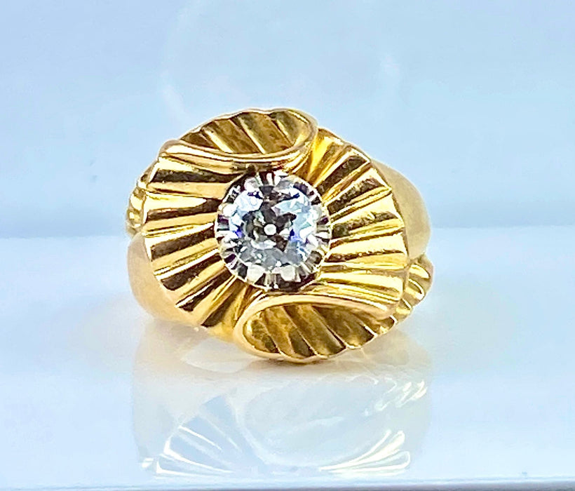 Bague 50.5 Bague en or jaune, diamant, vers 1940/1960 58 Facettes AB466