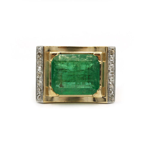 Bague 49 Bague - Or, Platine, Diamants & Emeraude 58 Facettes 250055R