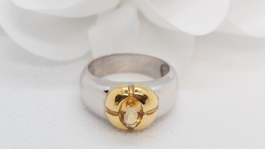 Bague 54 Bague en Or Bicolore & Citrine 58 Facettes 15885