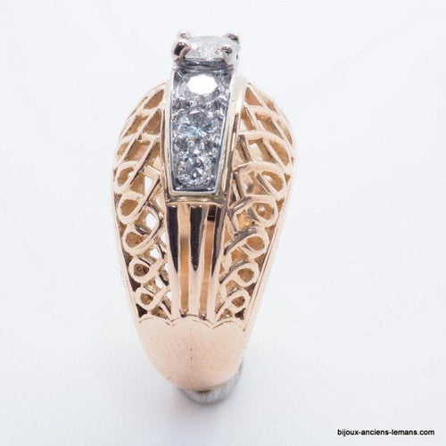 Bague 54 Bague en Or rose, diamants 58 Facettes 3599