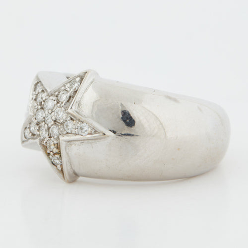 Bague 49 BAGUE ETOILE EN OR BLANC 18 CARATS 58 Facettes REF 3082/13