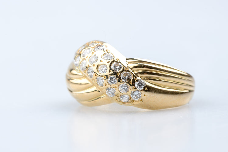 Bague 51 Bague en or jaune pavée de diamants 0,40 ct 58 Facettes BG31300540-107