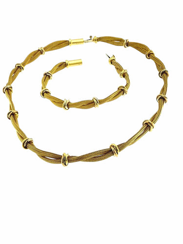Bracelet Ensemble italien de collier et de bracelet en maille d'or 58 Facettes
