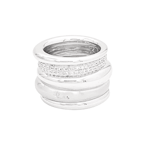 Bague 54 Bague Pomellato, "Tubolare", or blanc, diamants. 58 Facettes 34443