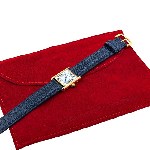 Montre Cartier Tank Louis Cartier Small Model 18k Gold Ref 03 58 Facettes