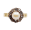 Bague 56 Bague marguerite antique or rose 18k perle et diamants taille roses (circa 1900) 58 Facettes A06199