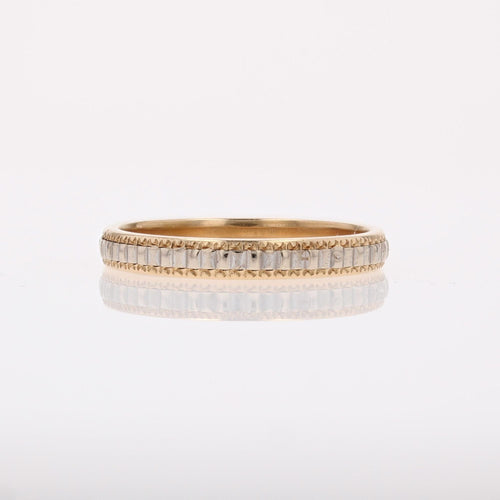 Bague 56 Alliance deux ors ciselée 58 Facettes CV133