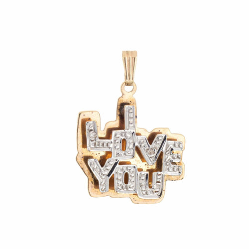 Pendentif Pendentif Je T'Aime 3D Diamant Or Jaune 58 Facettes G13470