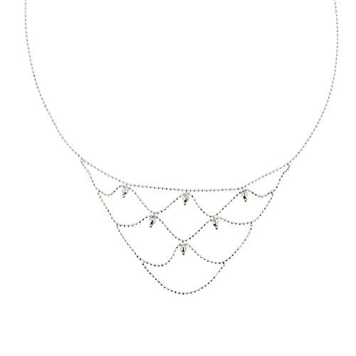 Collier Collier en maille à pois en or blanc 58 Facettes 35081