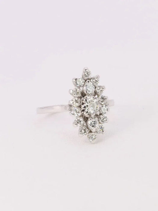 Bague 58.5 Bague marquise or blanc diamants 58 Facettes J523