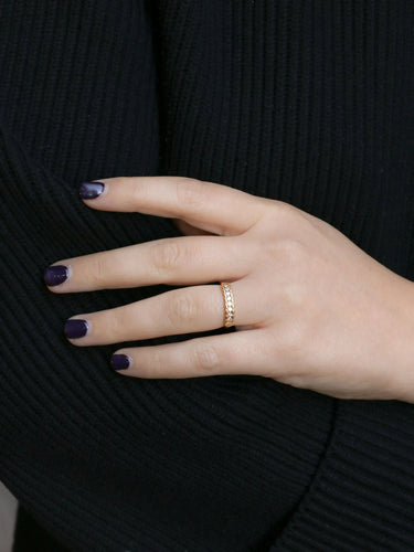 Bague 54 Demi-Alliance américaine en or jaune et diamants 0,18 ct 58 Facettes J103