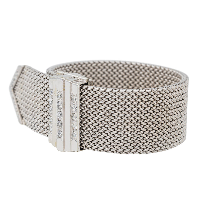 Brazalete de oro blanco con diamantes