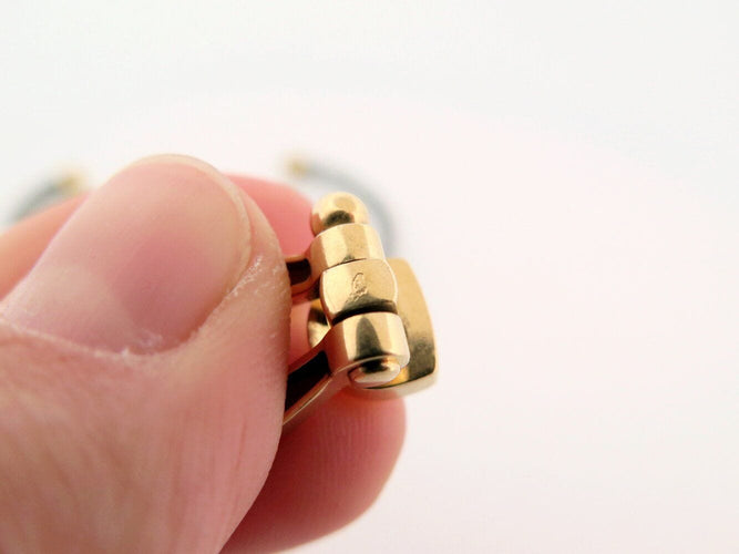 Bracelet bracelet FRED force 10 gm manille or jaune 18k t 18 cm 2 cordons 58 Facettes 271115