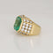 Bague 49 Bague vintage des années 80 avec diamants et émeraude naturelle de Colombie de 6,05 ct 58 Facettes G14081