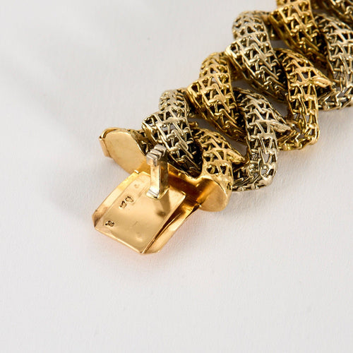 Bracelet Bracelet or jaune et blanc 58 Facettes GU0001